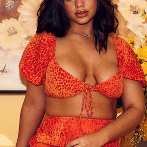 Orange and Red Crop Top